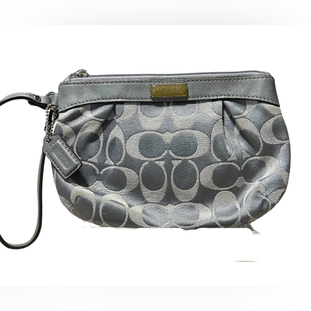 Coach Silver Signature Wristlet